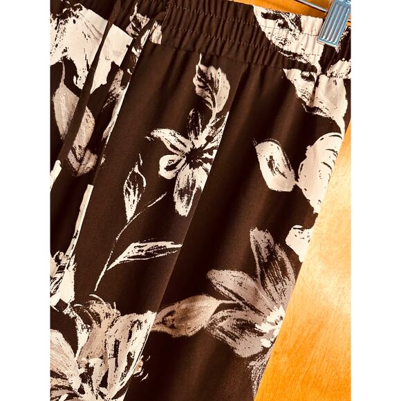 New Direction Floral Print Wide Leg Palazzo Pants Drawstring Size Medium - Picture 5 of 7